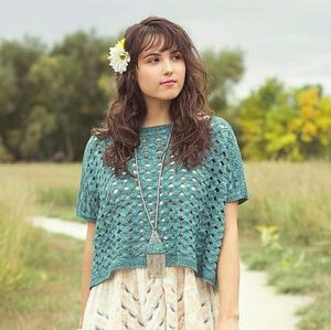 Hand-knit Designer One-off Cropped Lace Top